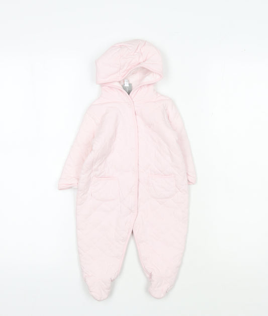 Jasper Conran Pink Baby Coverall 3-6 Months Unisex Warm Hooded