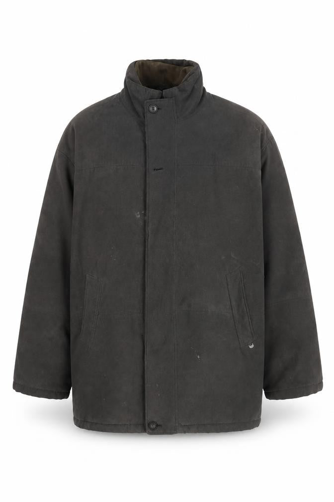 Front view of Aldon Men's Black L Overcoat