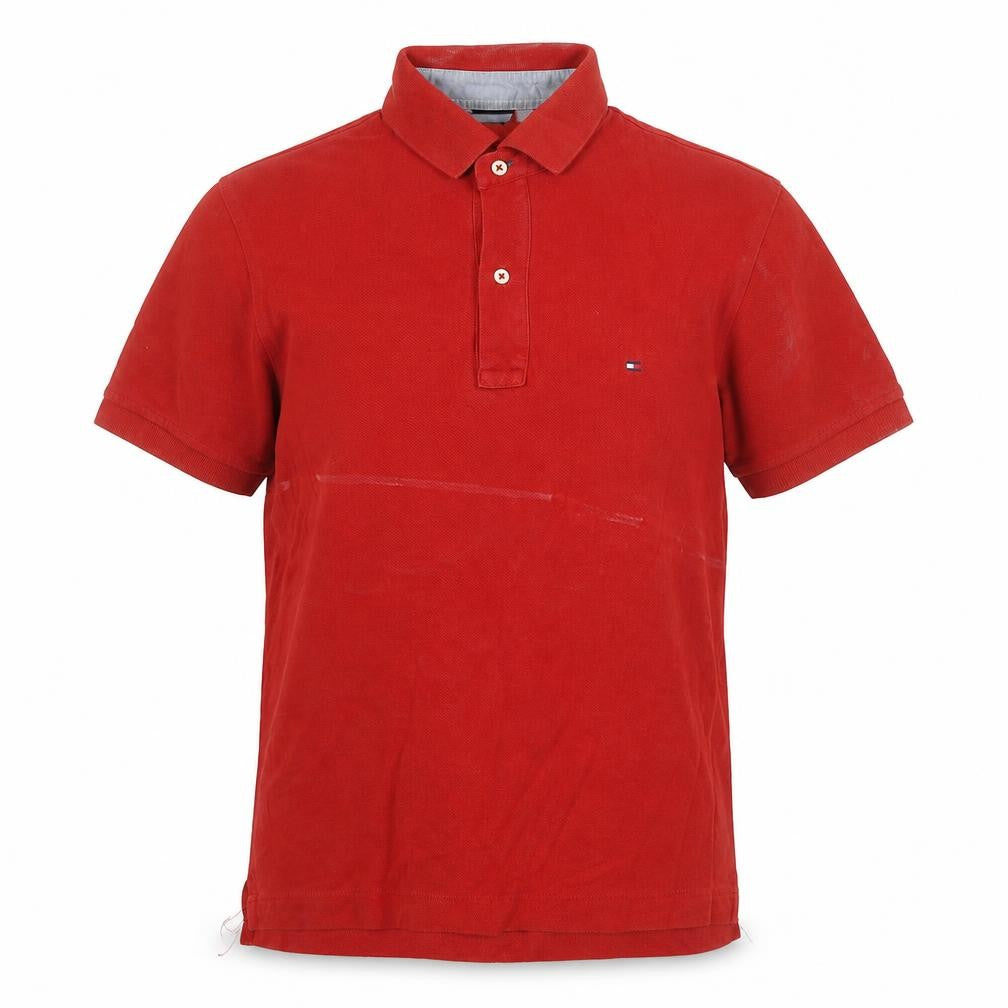 Front view of Tommy Hilfiger Men’s XS Red Polo Shirt