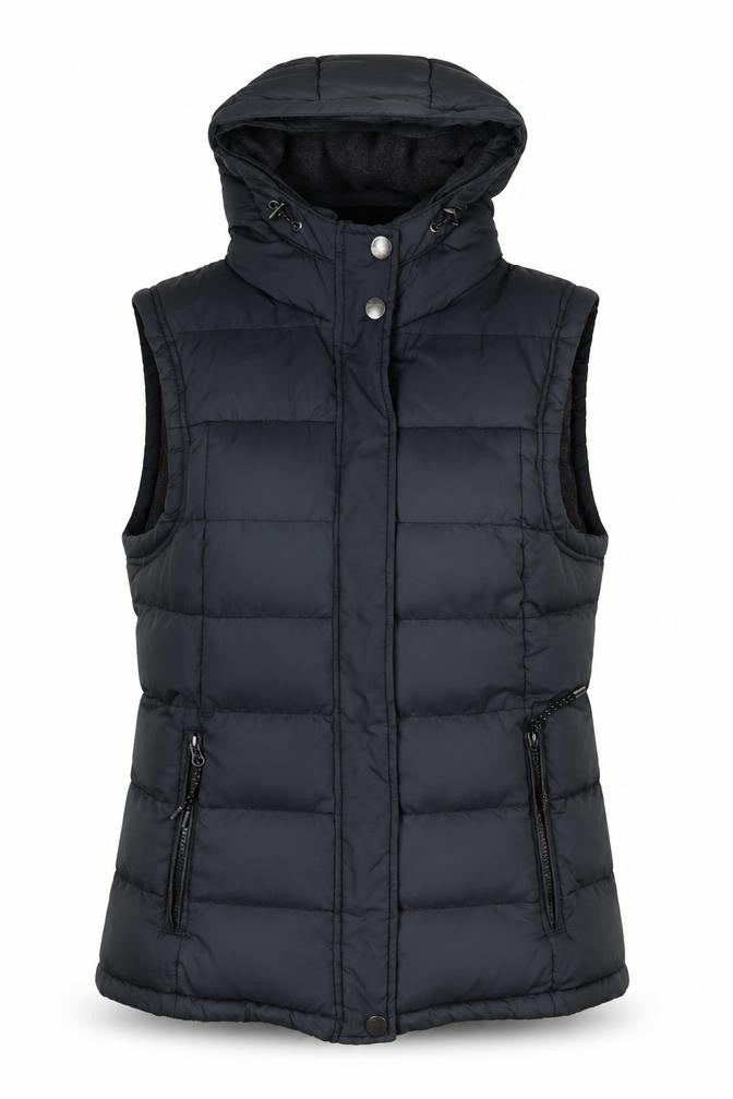 Front view of TOG24 Women's Black Puffer Waistcoat 10