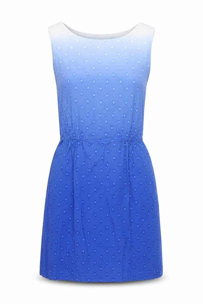 Front view of Joules Women's Blue Sleeveless Dress, size 10