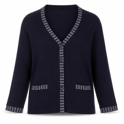 Eastex Women's Black Cardigan, Size 10 - V-Neck, Long Sleeve