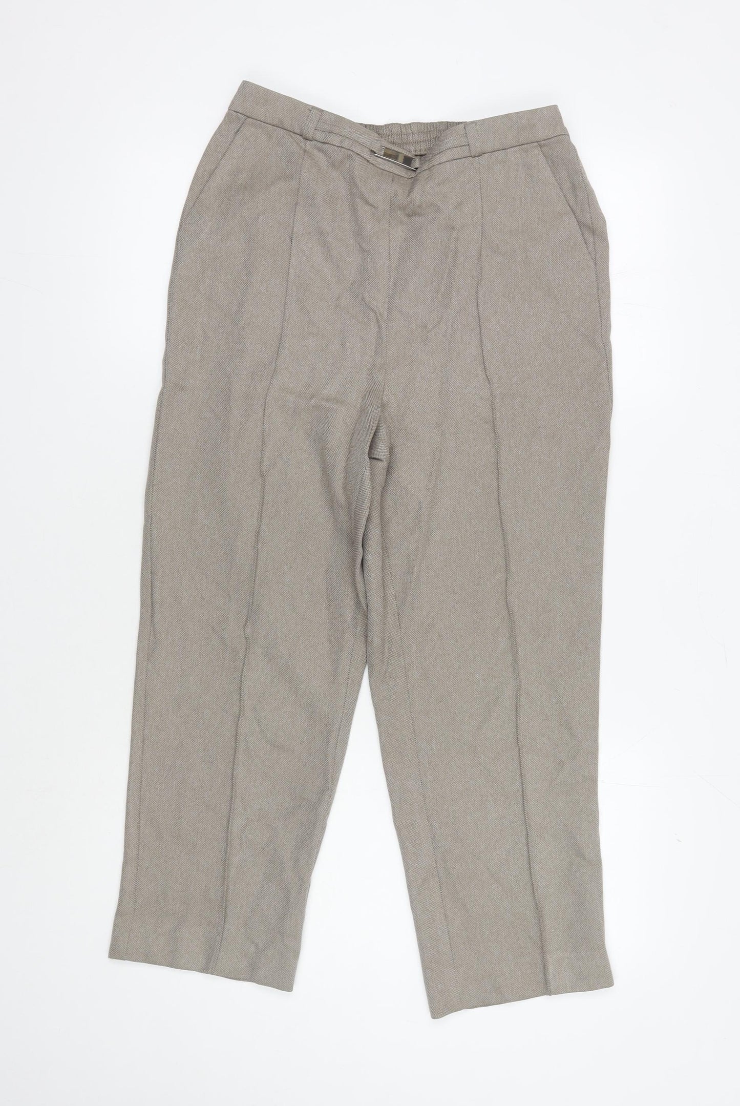 Honor Millburn Women's Beige Trousers, Size 12, Regular Fit