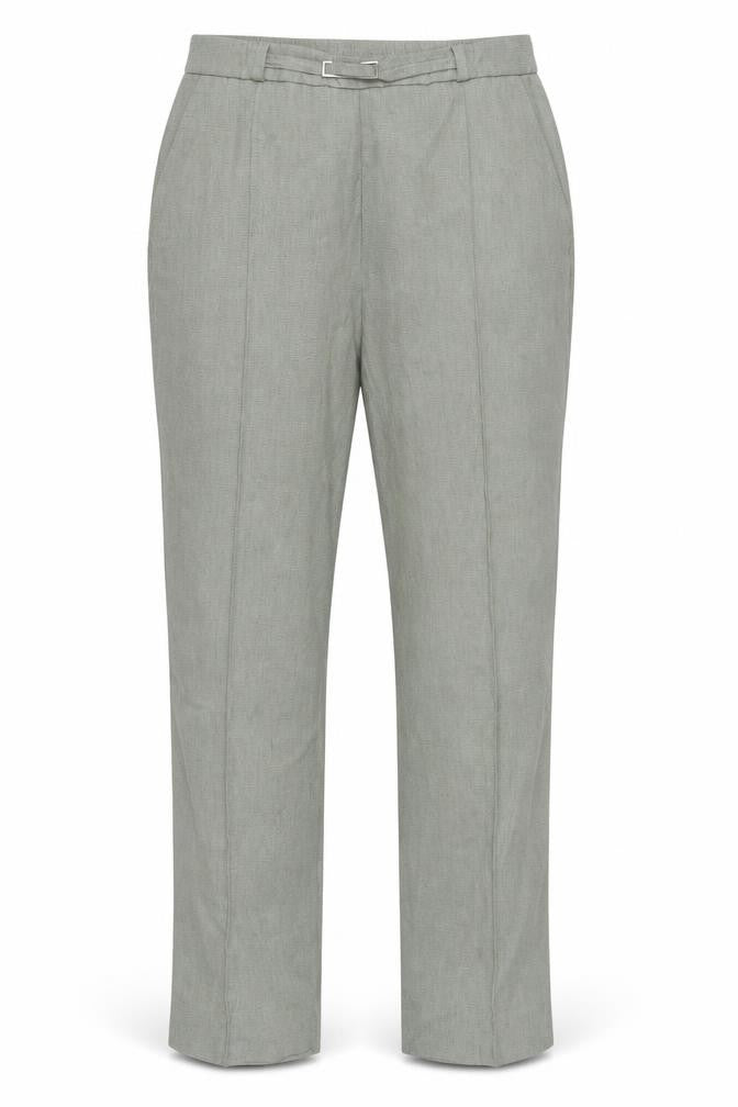 Front view of Honor Millburn Women's Grey Trousers, size 12, Elastic Waist