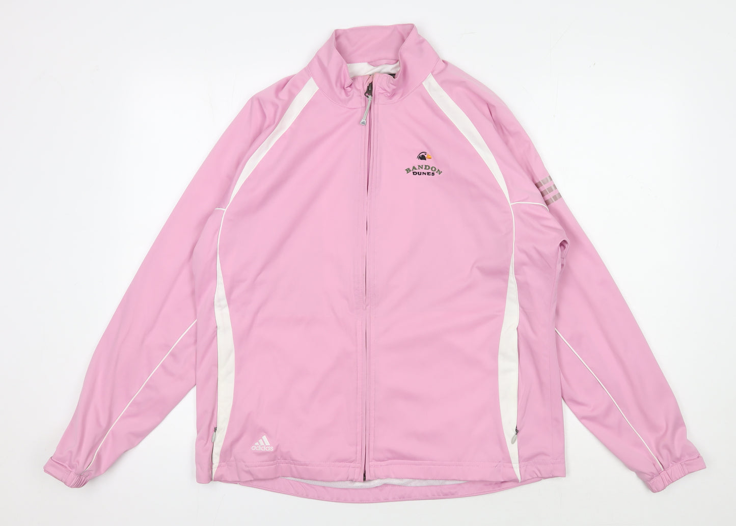 Adidas Women's Pink Track Jacket L Lightweight Breathable