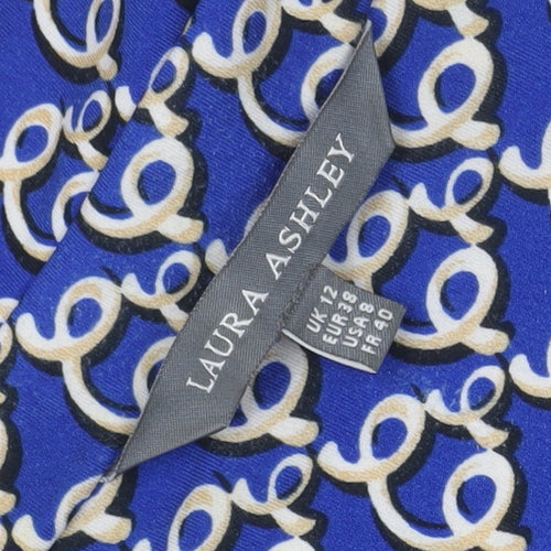 Laura Ashley Women's Blue Geometric Long Sleeve Dress