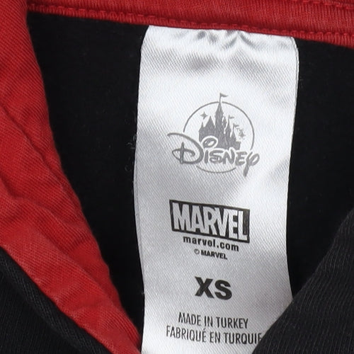 Marvel Boys Black XS Pullover Hoodie with Logo Accents