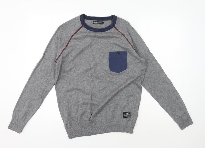 Jack & Jones Men’s Grey Crew Neck Pullover Jumper M