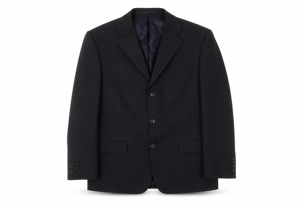 Jaeger Men's Black Pinstripe Blazer, 40R, Formal Business