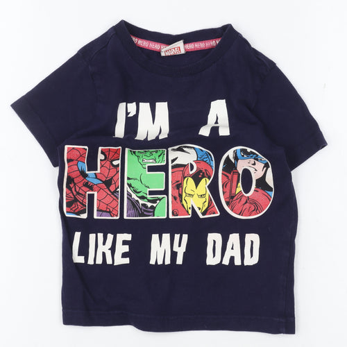 Marvel Boys Blue Superhero Graphic T-Shirt, Size 2-3 Years