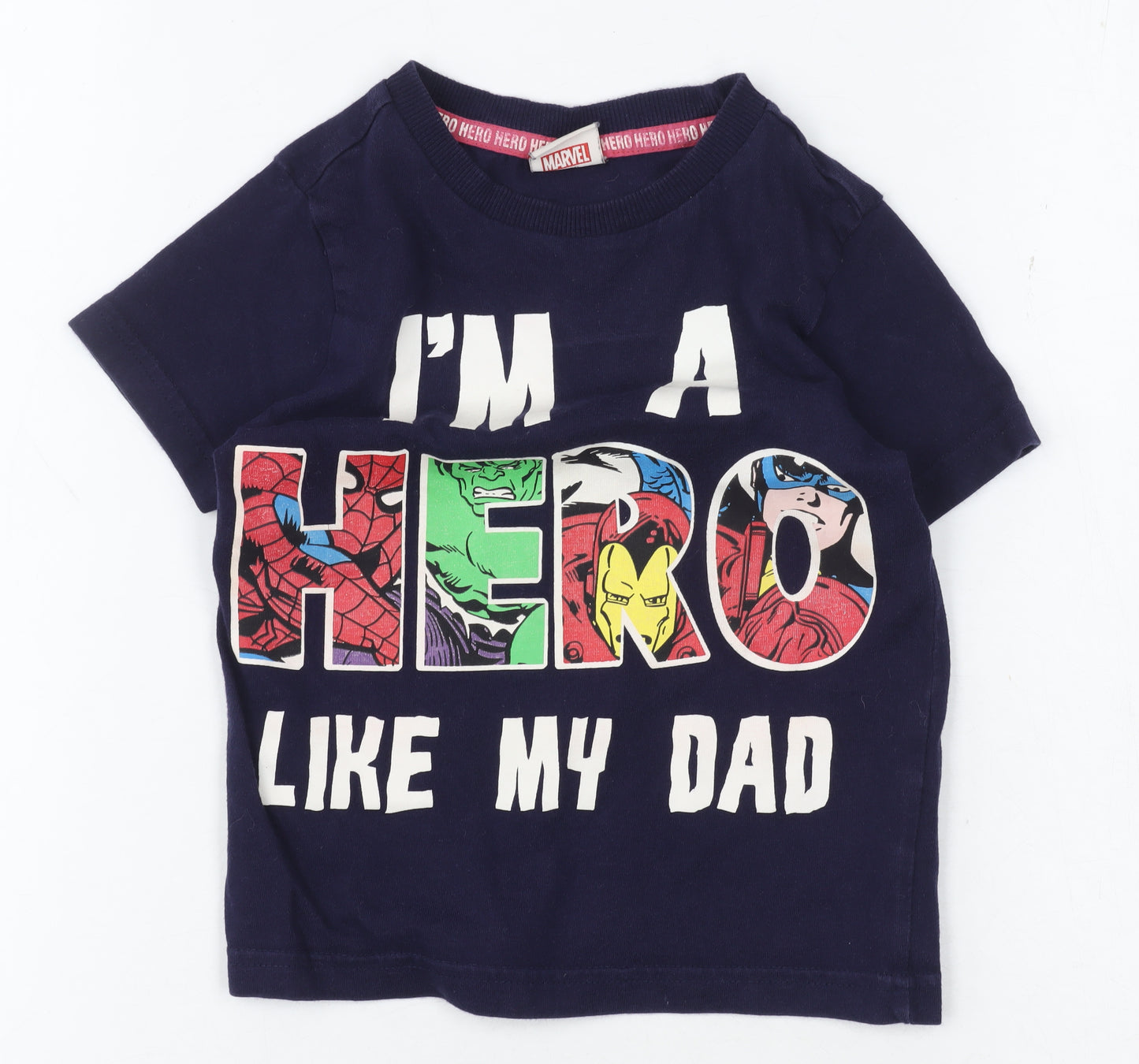 Marvel Boys Blue Superhero Graphic T-Shirt, Size 2-3 Years