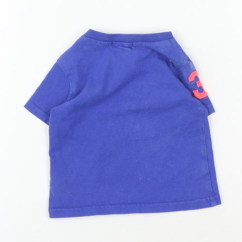 Ralph Lauren Blue Baby T-Shirt, Unisex, 6-9M, Short Sleeve