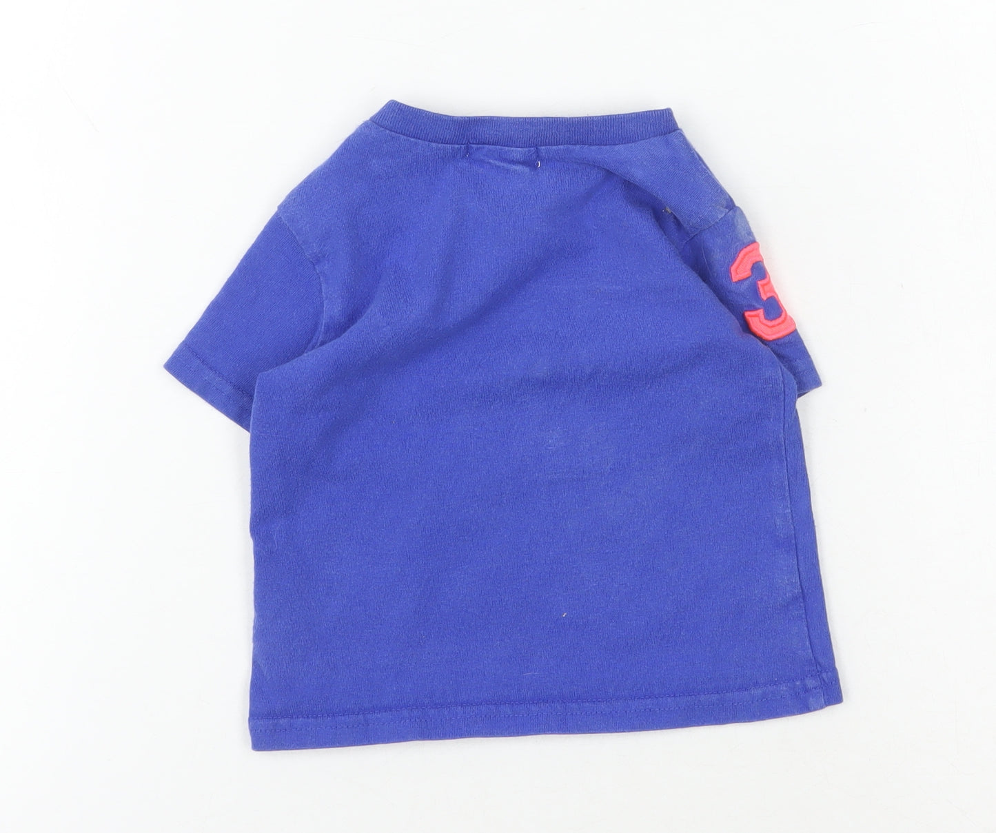 Ralph Lauren Blue Baby T-Shirt, Unisex, 6-9M, Short Sleeve