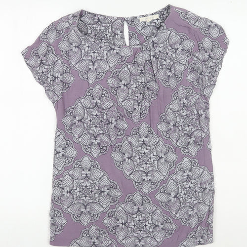 White Stuff Women Purple Geometric Top Size 8