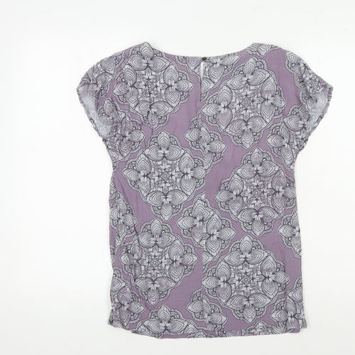 White Stuff Women Purple Geometric Top Size 8