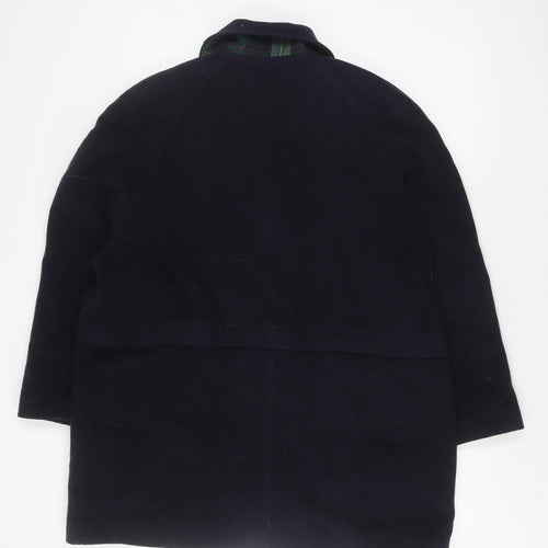 English Lady Black Wool Coat Women Size 16 Button Classic