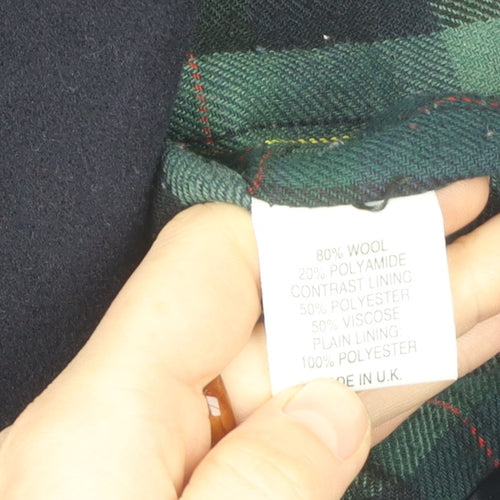 English Lady Black Wool Coat Women Size 16 Button Classic