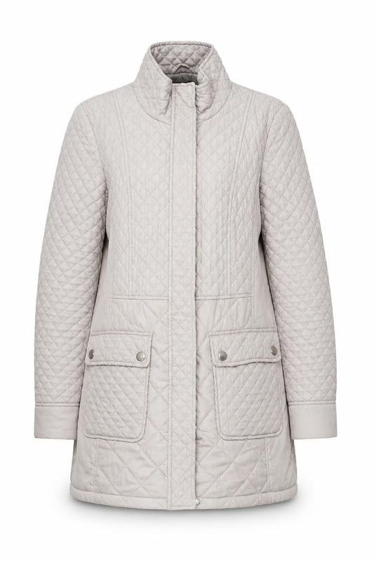 Front view of Marks & Spencer Women's Beige Quilted Jacket, size 8