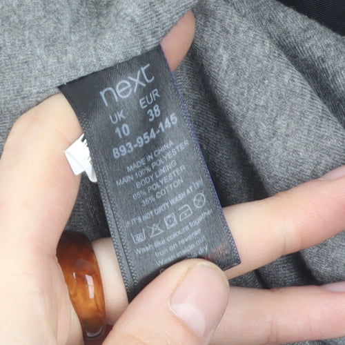 Next Women's Black Long Parka Jacket Size 10, Hooded & Zipped