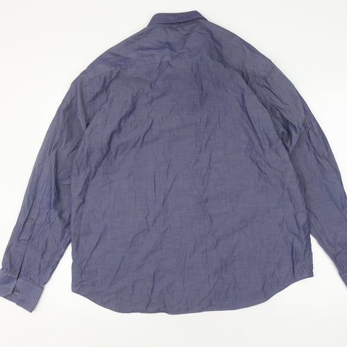 Nicole Farhi Men's Blue Long Sleeve Button-Up Shirt
