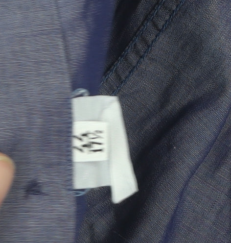 Nicole Farhi Men's Blue Long Sleeve Button-Up Shirt