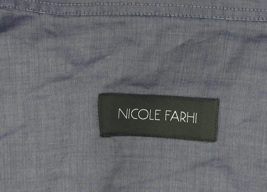 Nicole Farhi Men's Blue Long Sleeve Button-Up Shirt