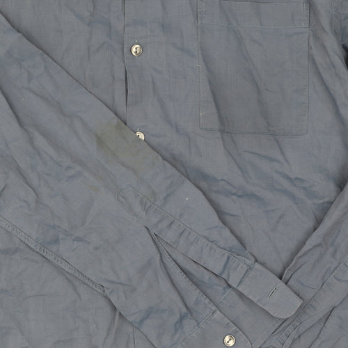 Hugo Boss Men's Blue Long Sleeve Cotton Shirt, Size 42