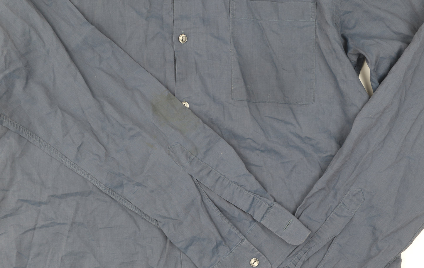 Hugo Boss Men's Blue Long Sleeve Cotton Shirt, Size 42