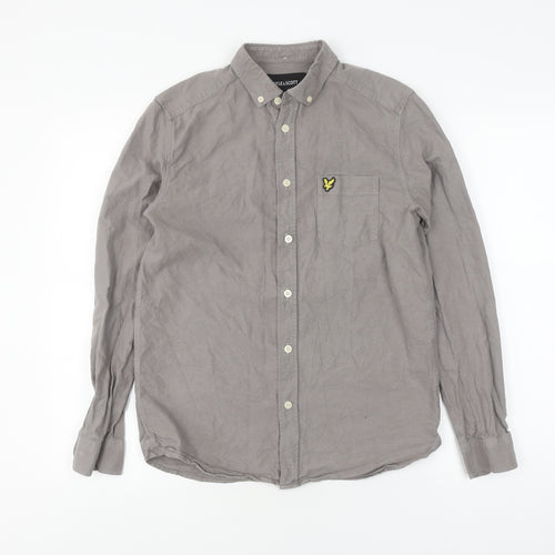 Lyle & Scott Men's Grey Button-Up Shirt, Size S