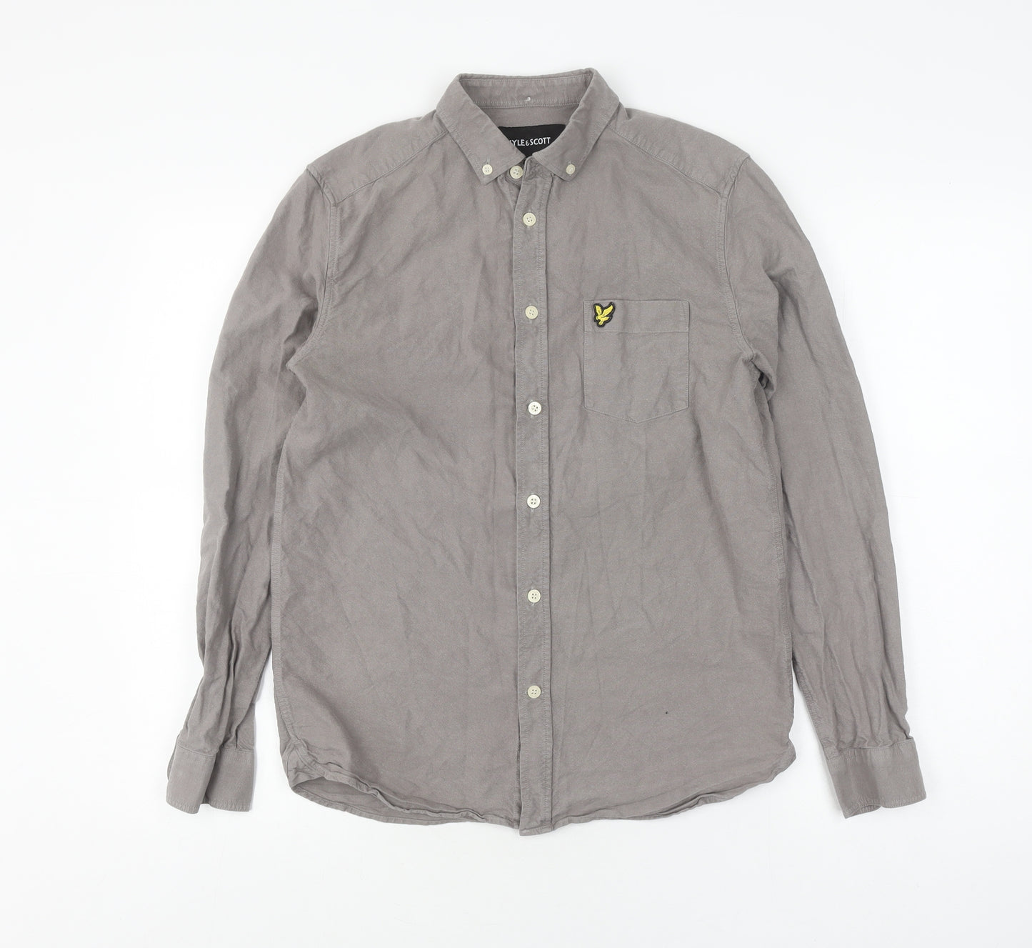 Lyle & Scott Men's Grey Button-Up Shirt, Size S