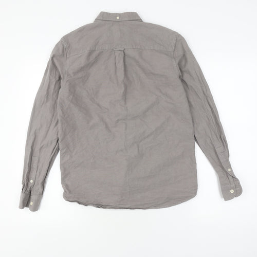 Lyle & Scott Men's Grey Button-Up Shirt, Size S
