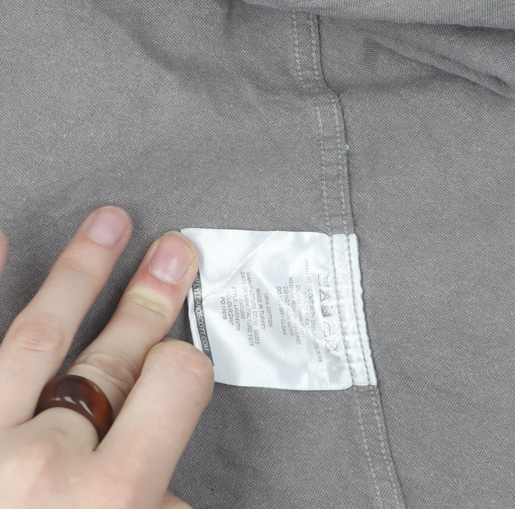 Lyle & Scott Men's Grey Button-Up Shirt, Size S