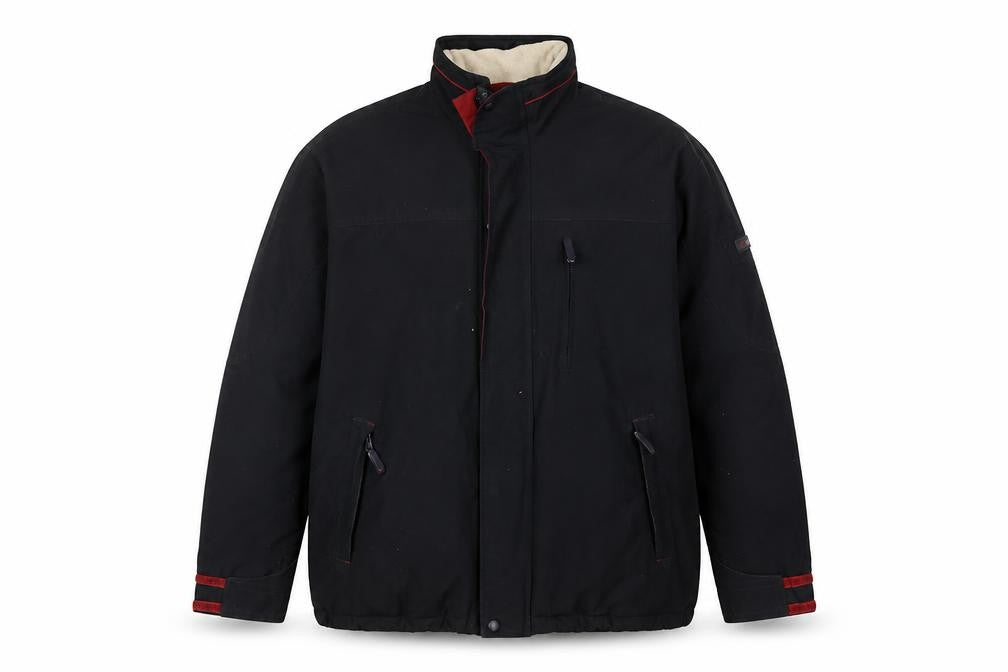 Front view of CS Active Men's Black Winter Basic Jacket, Durable Style