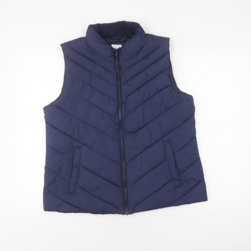 GAP Women's Blue Puffer Waistcoat Size 6 Regular