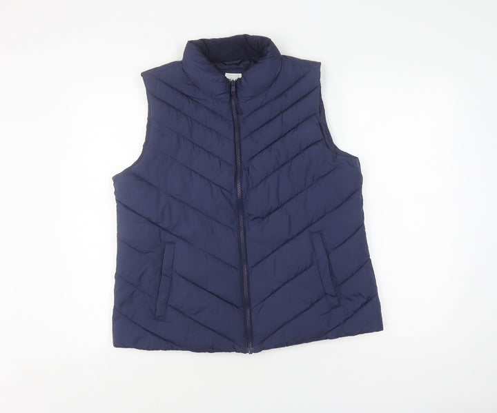 GAP Women's Blue Puffer Waistcoat Size 6 Regular