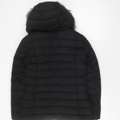 Golddigga Women's Black Puffer Jacket, Size 10, Winter Warmth