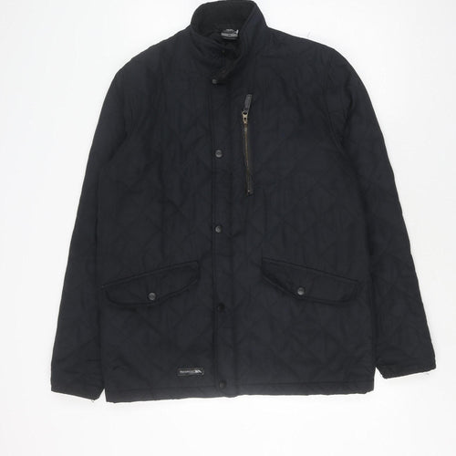 Trespass Men's Black Quilted Jacket M Stand-Up Collar