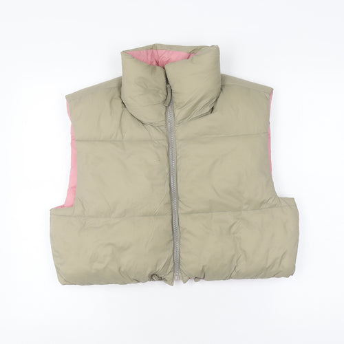 Zara Women's Beige Puffer Waistcoat Size L