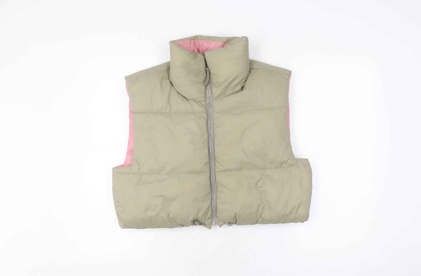 Zara Women's Beige Puffer Waistcoat Size L