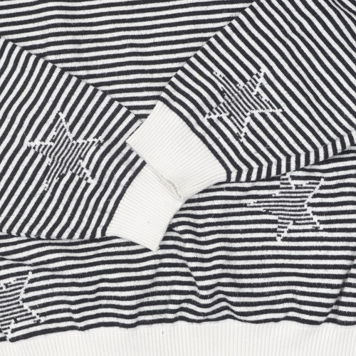 Marks & Spencer Women's L Black Striped Pullover Jumper