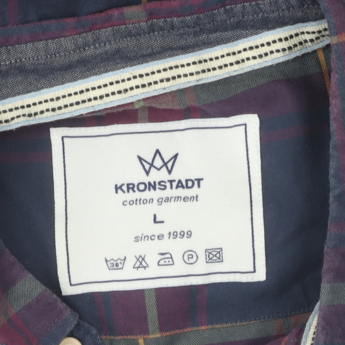 Kronstadt Men's L Multicoloured Plaid Button-Up Shirt