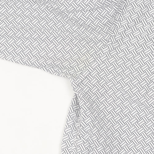 Ted Baker Men's White Geometric Long Sleeve Shirt M