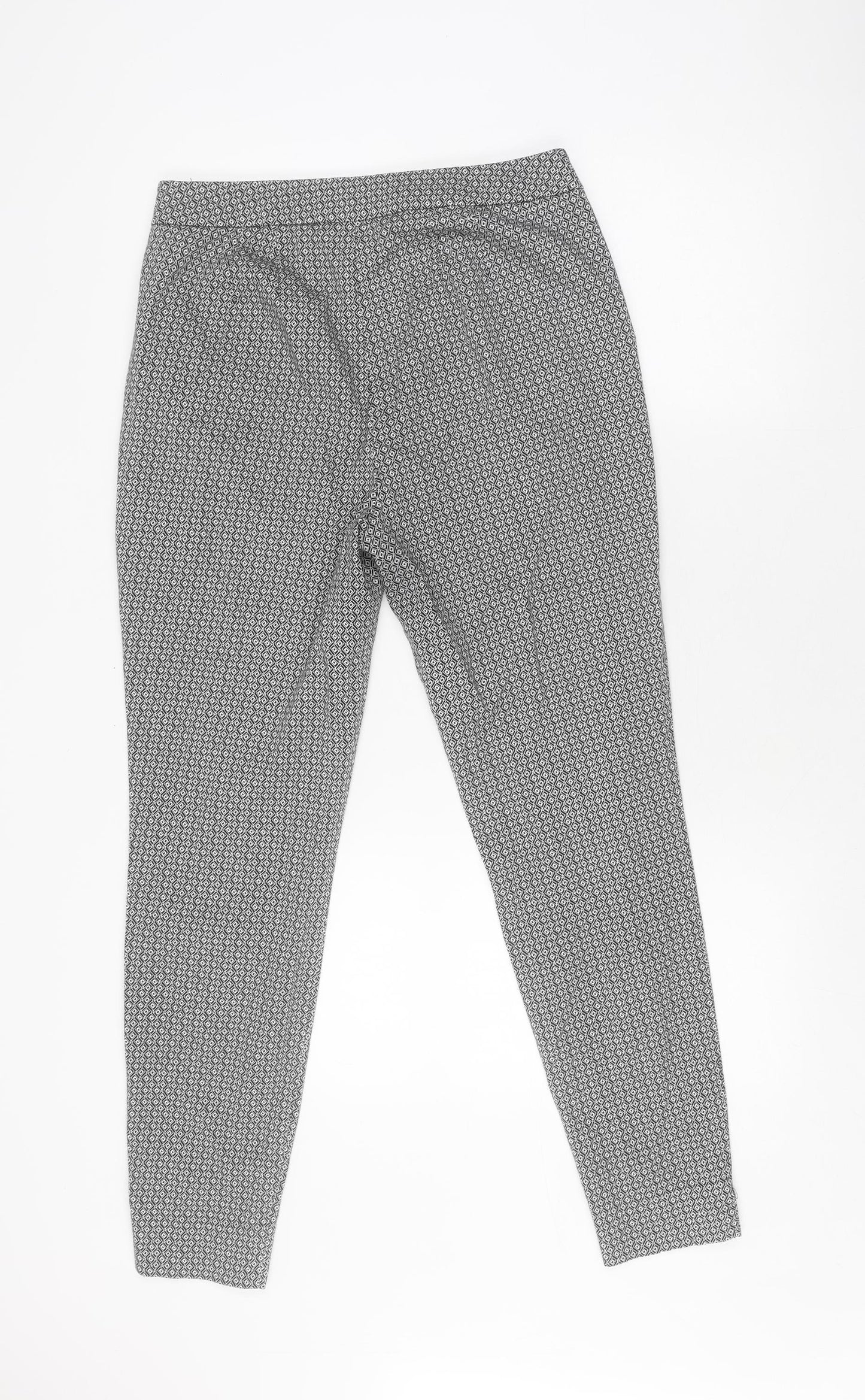 Next Women's Geometric Trousers, Black/White, Size 12 Plus