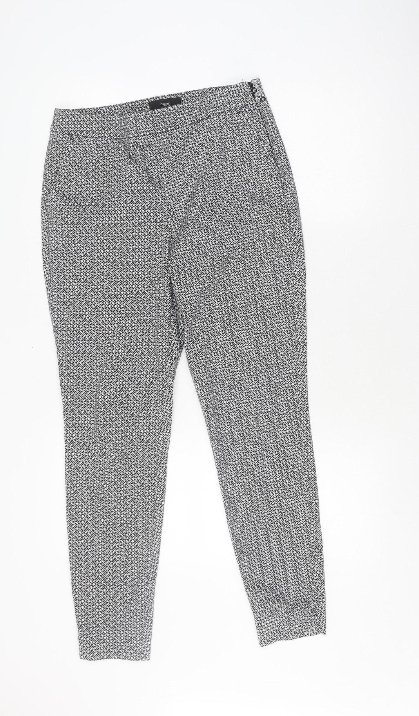 Next Women's Geometric Trousers, Black/White, Size 12 Plus