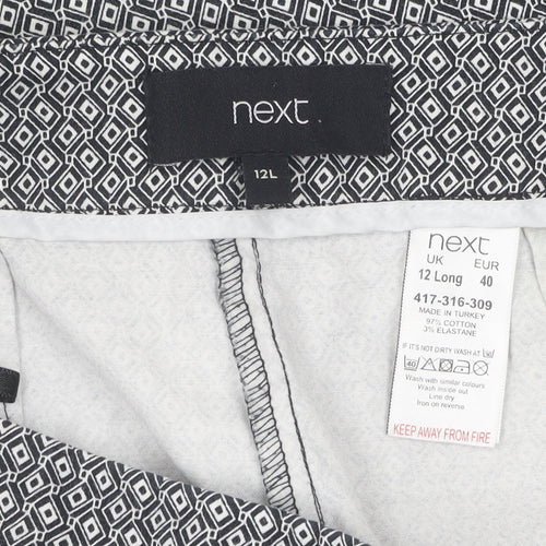 Next Women's Geometric Trousers, Black/White, Size 12 Plus