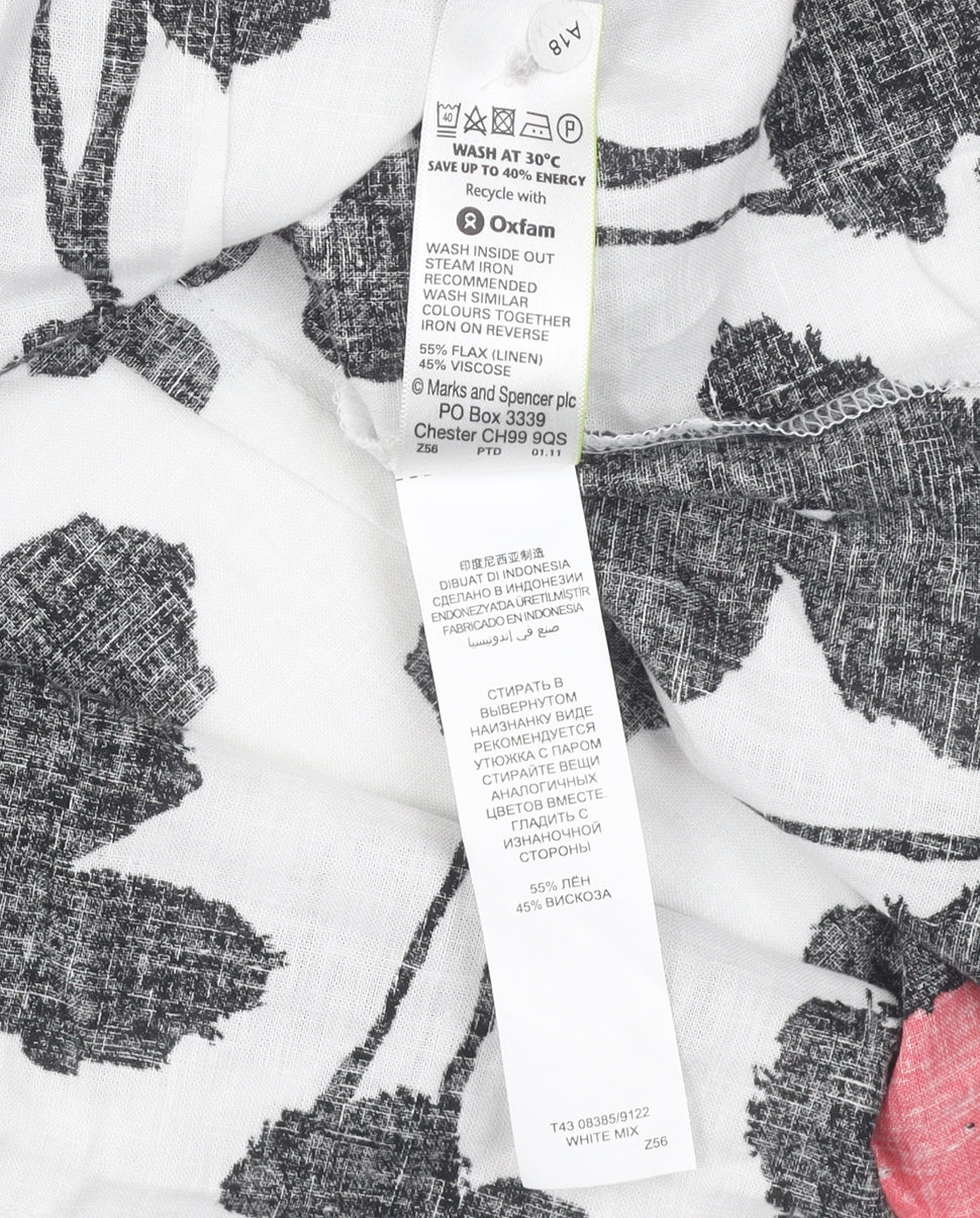 Marks and Spencer Women's Floral Button-Up Top