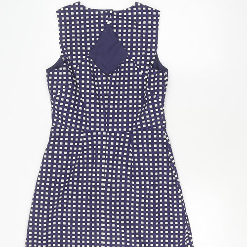 Warehouse Women's Blue Check Sheath Dress, Size 12