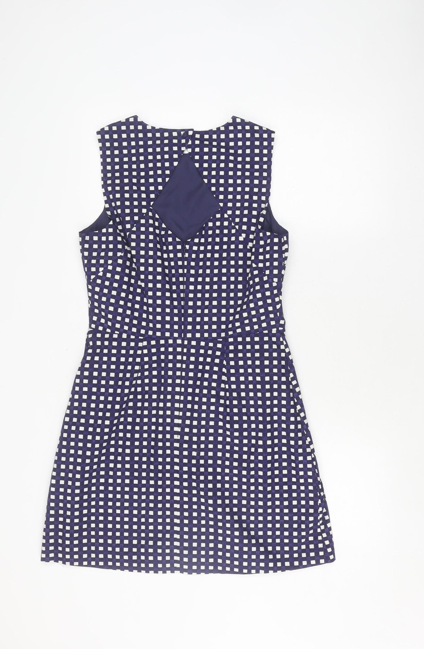 Warehouse Women's Blue Check Sheath Dress, Size 12