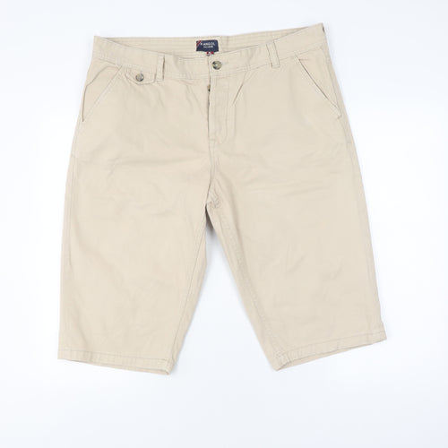 Kangol Mens Beige Chino Shorts XL - Casual Cotton Summer Wear