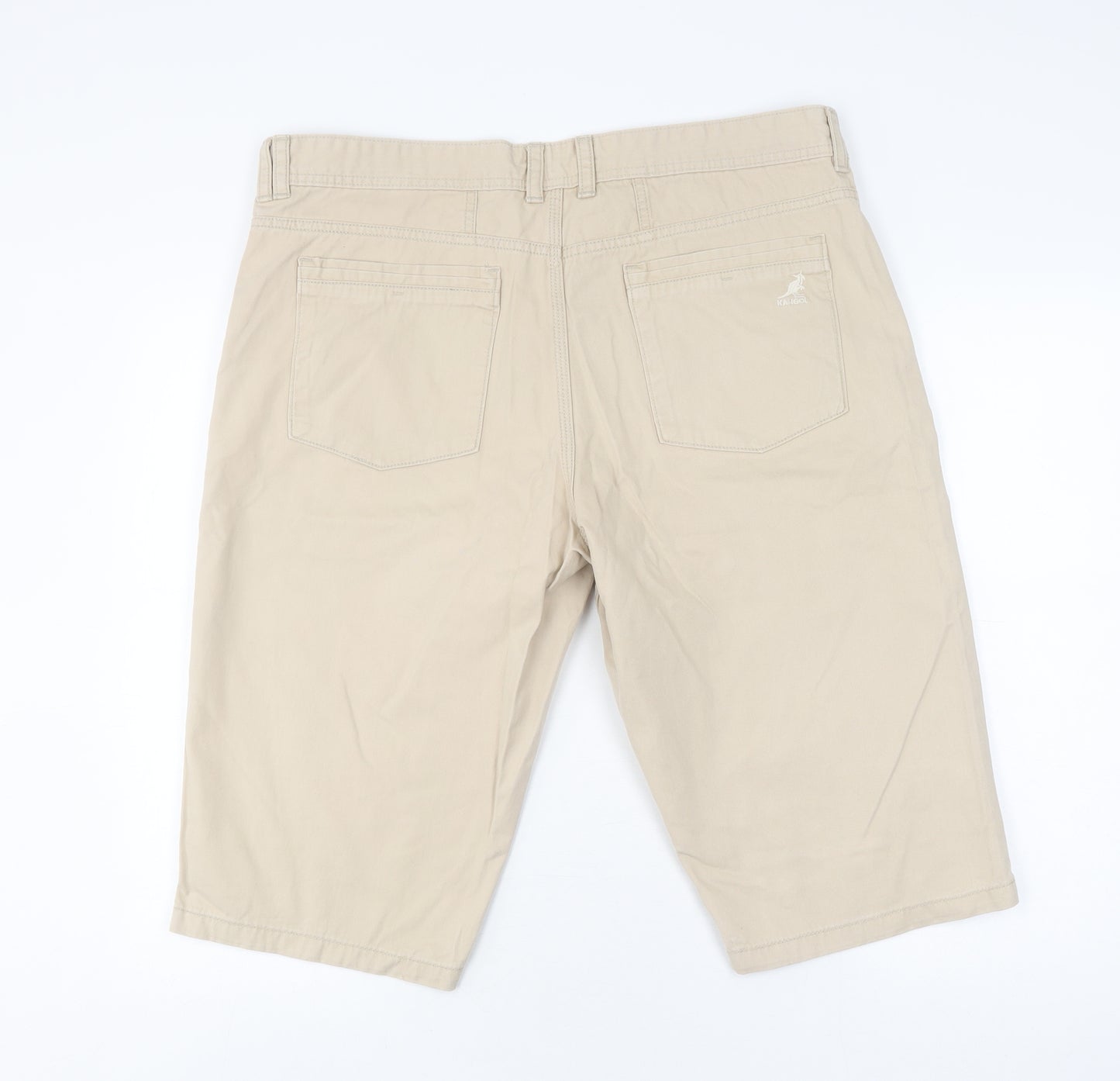 Kangol Mens Beige Chino Shorts XL - Casual Cotton Summer Wear